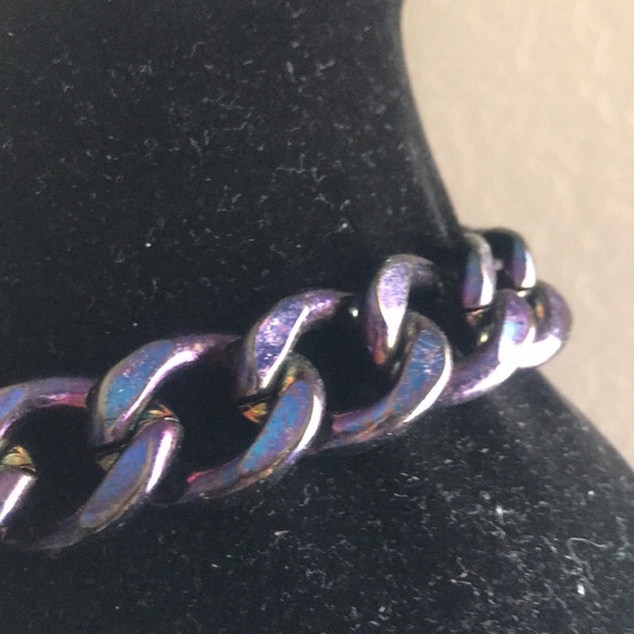 Black with (Iridescent) Colors Choker Necklace - Picture 3 of 4